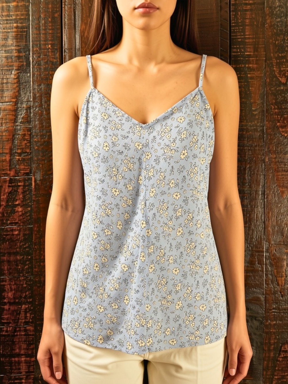 One Hart Juniors Blue Floral V-neck Camisole Tank Top NWT Small